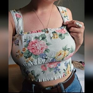 Forever 21 Floral Crop Top, Small